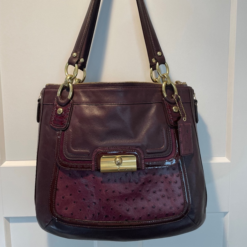 COACH Kristen Spectator Shoulder Bag in Plum